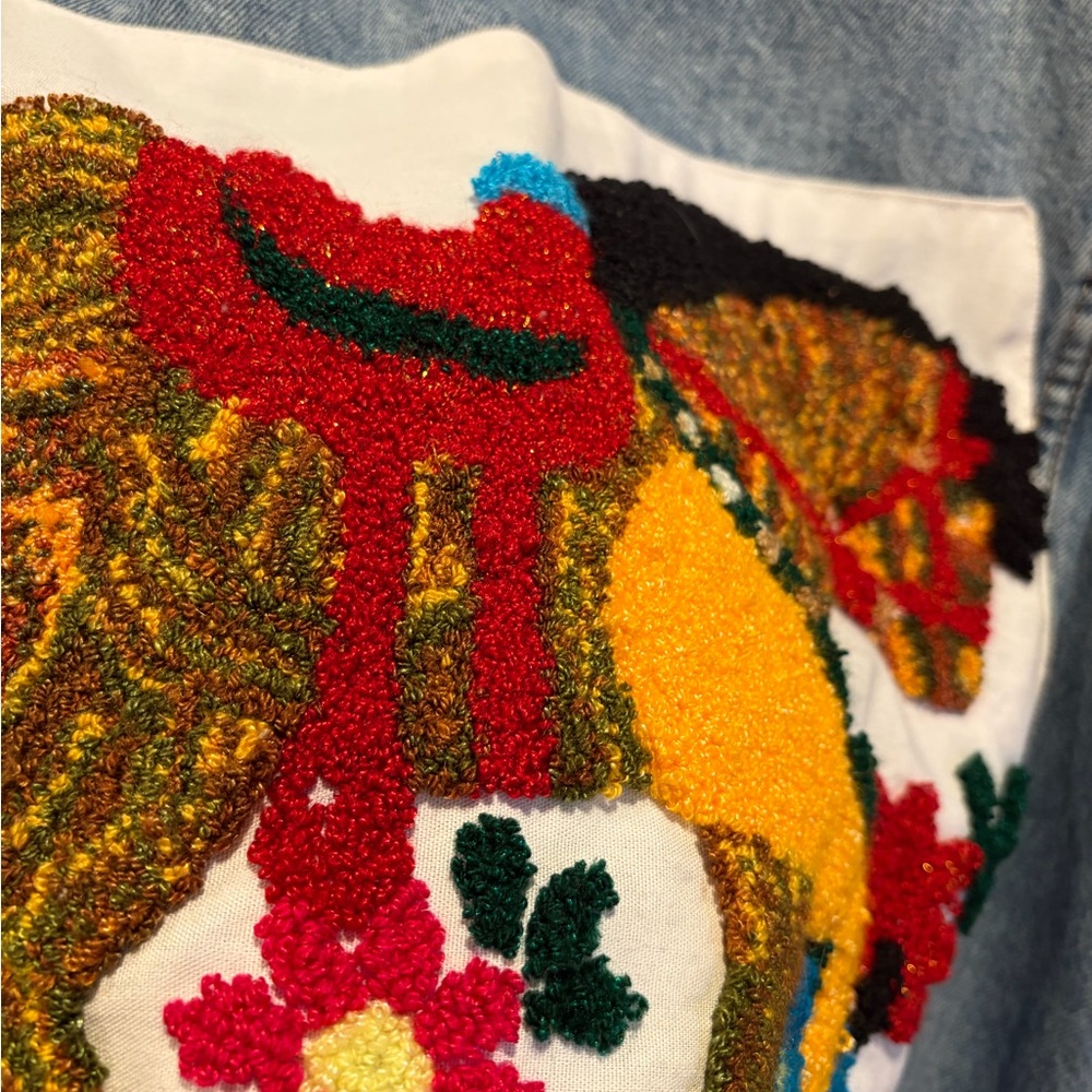 Embroidered Blue Jean Jacket - Picture 4 of 6